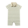 SALTASH Grey/White Stripe Polo Romper