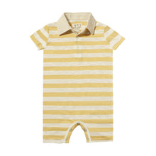  SALTASH Beige/White Stripe Polo Romper