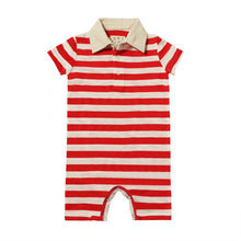  SALTASH Red/White Stripe Polo Romper