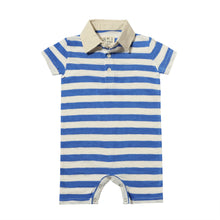  SALTASH Royal/White Stripe Polo Romper