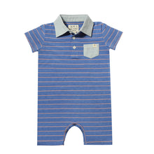  SALTASH Royal/Pink Stripe Polo Romper