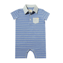  SALTASH Royal/Yellow Stripe Polo Romper