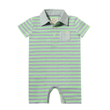  SALTASH Lilac/Green Blue Stripe Polo Romper