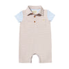 SALTASH Beige with Sky Blue Arms Polo Romper