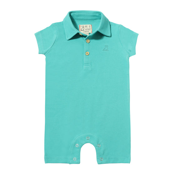 DRIFT Aqua Pique Polo Romper