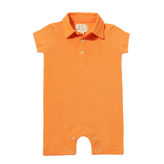 DRIFT Tangerine Pique Polo Romper