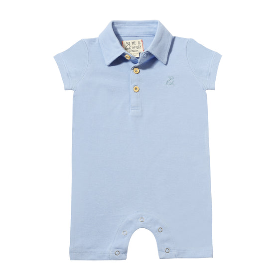 DRIFT Blue Pique Polo Romper