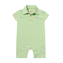  DRIFT Lime/Cream Striped Pique Polo Romper