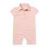 DRIFT Pink/Cream Striped Pique Polo Romper