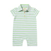 DRIFT Lime/Blue/White Striped Pique Polo Romper