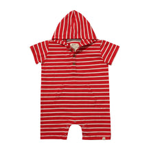  CHARLIE Red/White Striped Hooded Romper