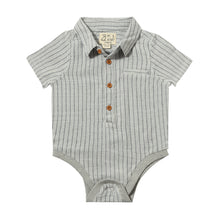  HELFORD Grey/White Striped Woven Onesie