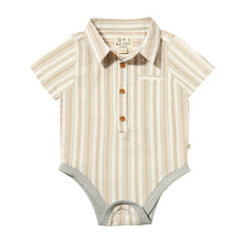  HELFORD Beige/White Wide Stripe Woven Onesie