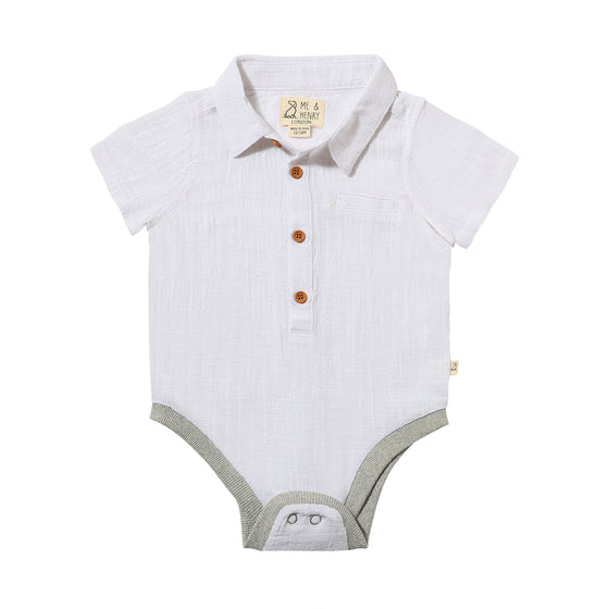 HELFORD White Woven Onesie