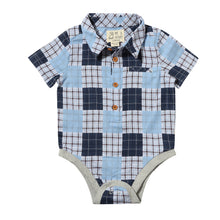  HELFORD Navy/Multi Plaid Woven Onesie