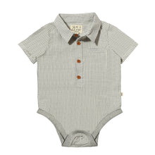  HELFORD Blue/White Thin Double Stripe Woven Onesie