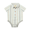 HELFORD Navy/Blue/White Wide Stripe Woven Onesie