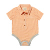 HELFORD Tangerine/White Plaid Woven Onesie