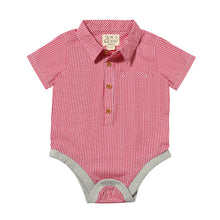  HELFORD Red/White Micro Plaid Woven Onesie