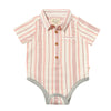 HELFORD Coral/White Stripe Woven Onesie