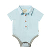 HELFORD Aqua Stripe Seersucker Woven Onesie