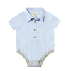 HELFORD Blue Stripe Seersucker Woven Onesie