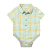 HELFORD Lemon/Aqua Plaid Woven Onesie