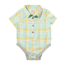  HELFORD Lemon/Aqua Plaid Woven Onesie