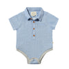 HELFORD Blue Gauze Woven Onesie