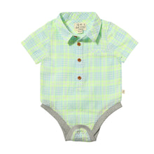  HELFORD Green/Neon Plaid Woven Onesie