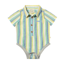  HELFORD Blue/Yellow Stripe Woven Onesie