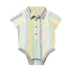 HELFORD Blue/Yellow Stripe Woven Onesie