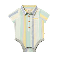  HELFORD Blue/Yellow Stripe Woven Onesie