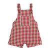 GALLEON Red/White Plaid Woven Overalls