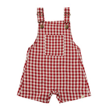  GALLEON Red/White Plaid Woven Overalls