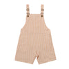 GALLEON Gold/White Seersucker Stripe Woven Buckled Overalls