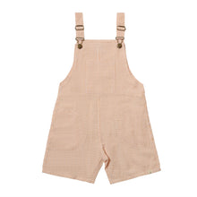  GALLEON Gold/White Seersucker Stripe Woven Buckled Overalls