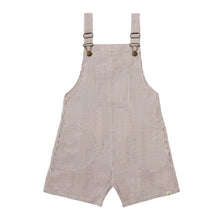  GALLEON Beige/White Seersucker Stripe Woven Buckled Overalls