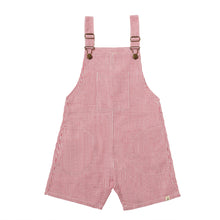  GALLEON Red/White Seersucker Stripe Woven Buckled Overalls