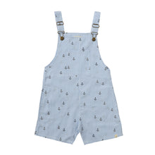  GALLEON Anchor Print Seersucker Woven Buckled Overalls