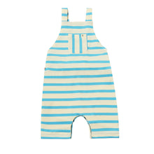  DANDY Aqua/White Striped Jersey Overalls