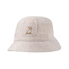 FISHERMAN Brown/White Stripe Seersucker Woven Bucket Hat