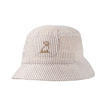  FISHERMAN Brown/White Stripe Seersucker Woven Bucket Hat