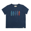 FALMOUTH Navy Surfboard Printed Tee