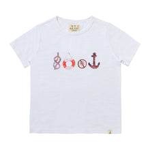  FALMOUTH White Nautical Printed Tee