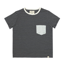  FOWEY Navy/White Stripe Pocketed Tee