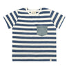 FOWEY Blue/White Stripe Pocketed Tee