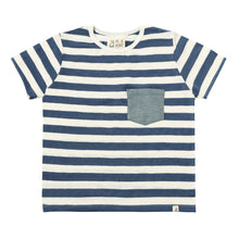  FOWEY Blue/White Stripe Pocketed Tee