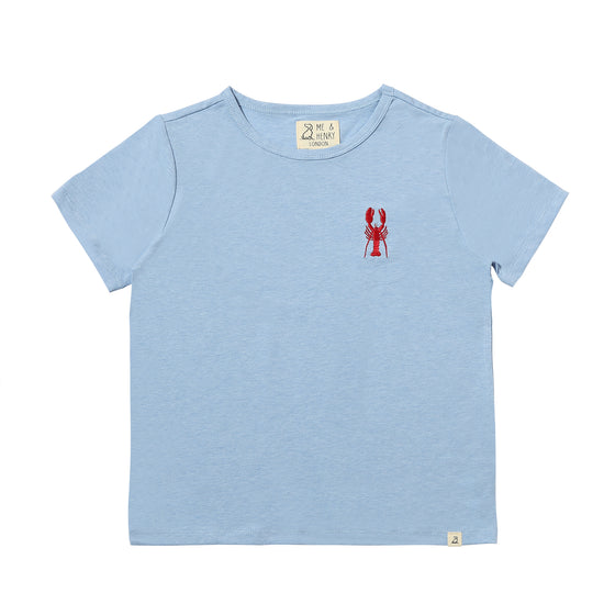 MARINE Blue Lobster Embroidered Tee