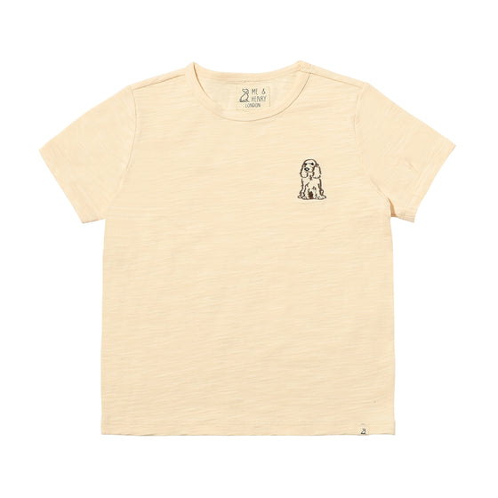 MARINE Cream Henry Embroidered Tee